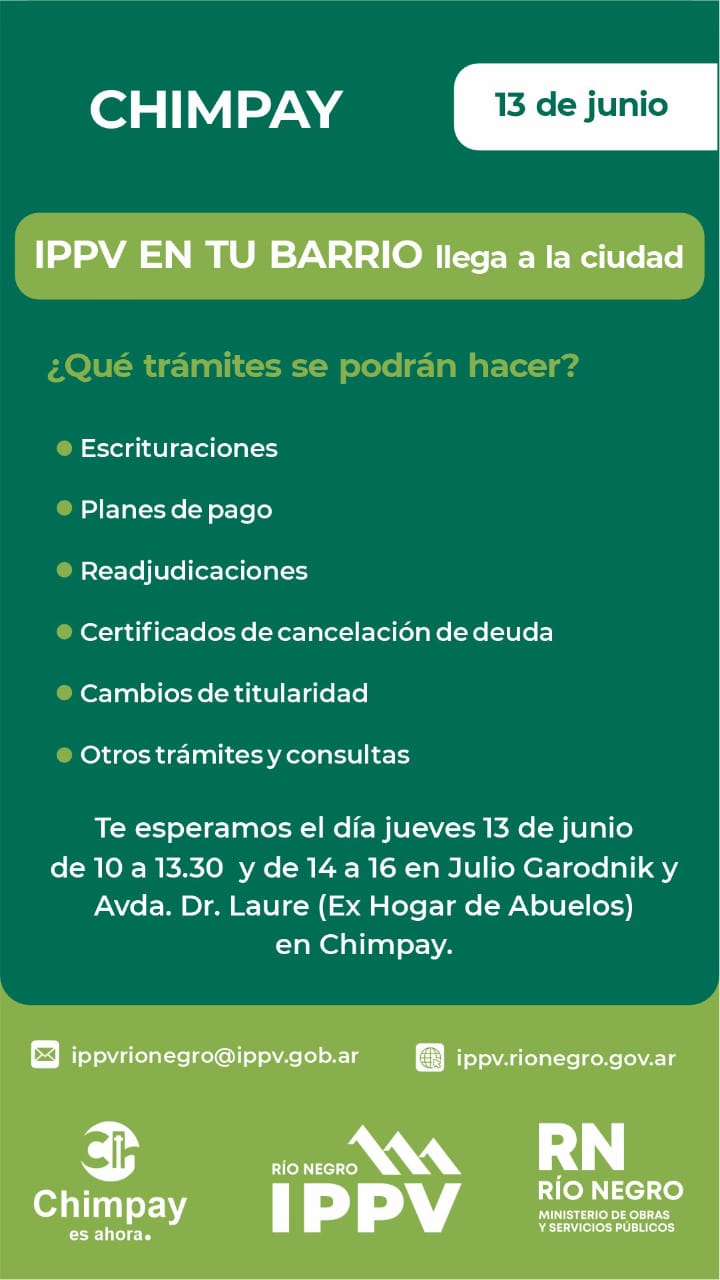 ATENCIÓN DE IPPV EN CHIMPAY