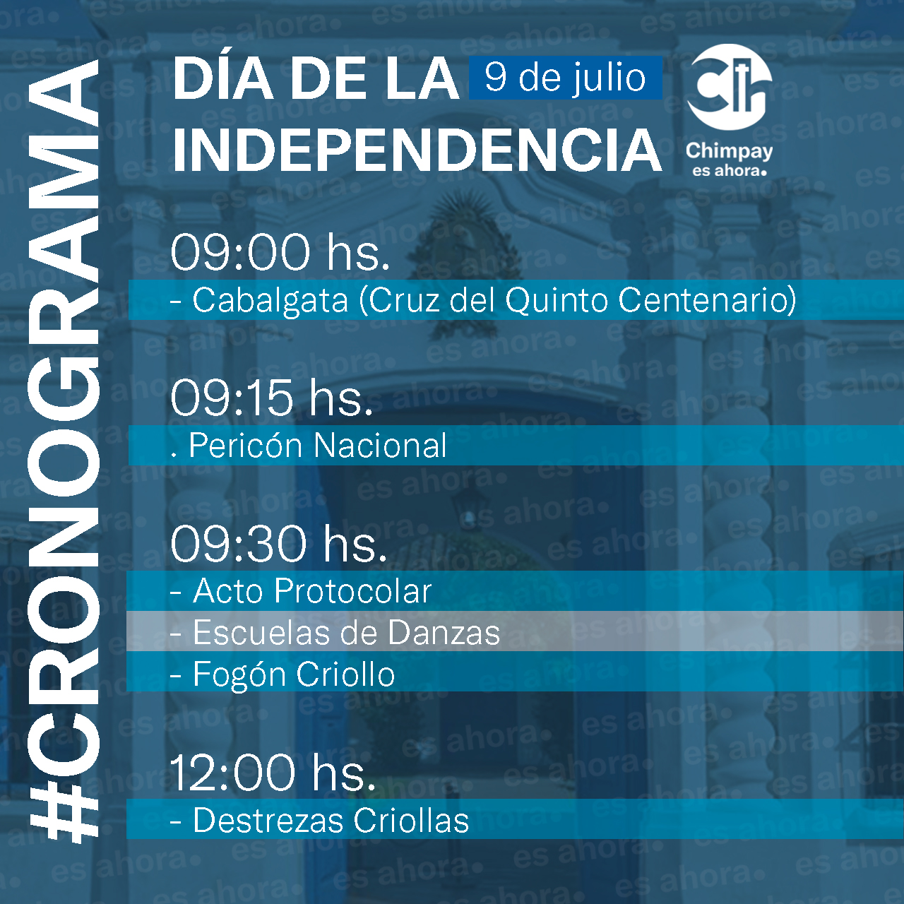 CRONOGRAMA 9 DE JULIO